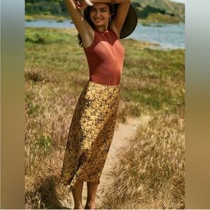 Current Air Harmony Midi Skirt Yellow l Black Size MP